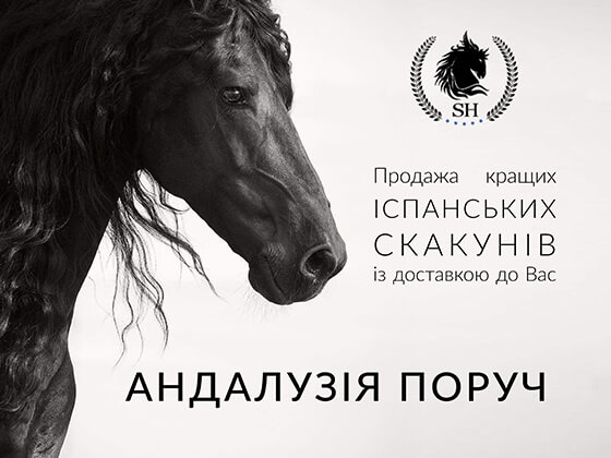 Лендінг продажу іспанських коней з каталогом і доставкою